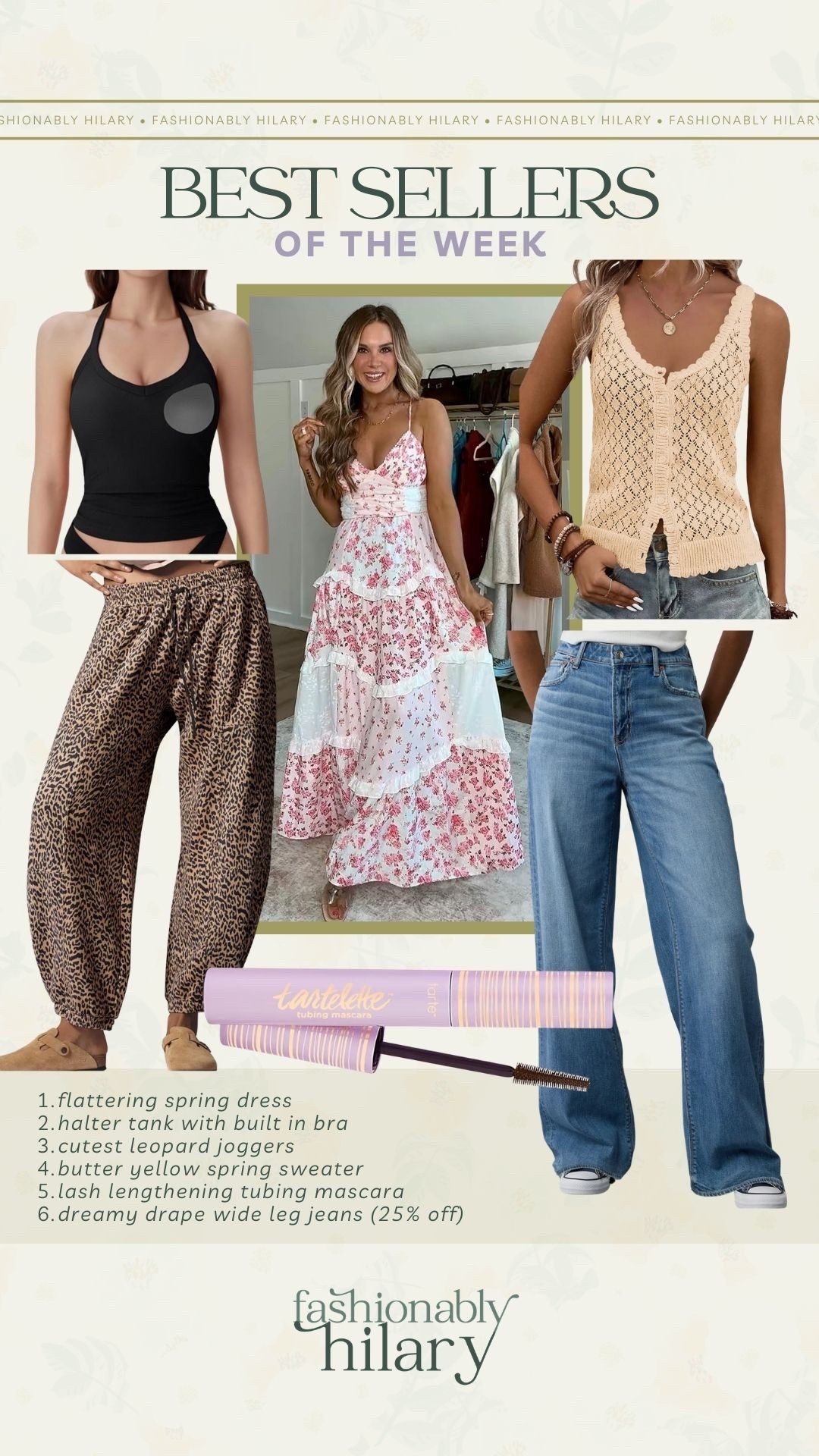 Bestsellers of the week:
flattering spring dress 
halter tank with built in bra
cutest leopard joggers
butter yellow spring sweater
lash lengthening tubing mascara
dreamy drape wide leg jeans (25% off)

#LTKSaleAlert #LTKSeasonal #LTKMidsize