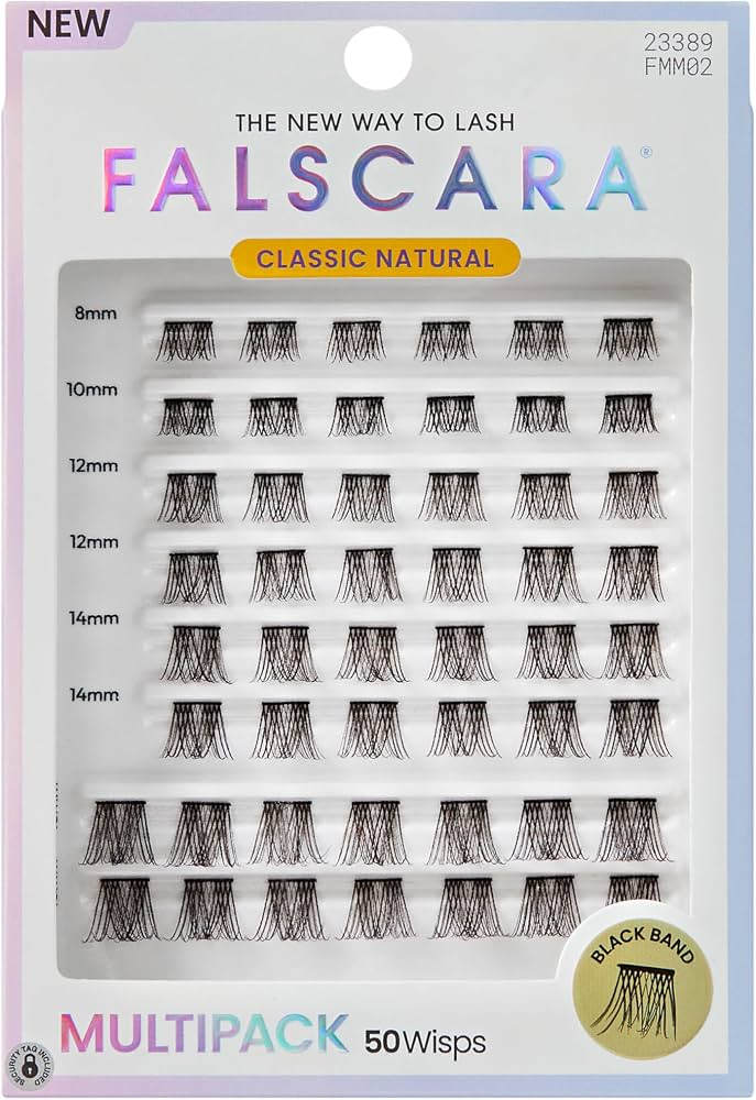 Falscara, False Eyelashes, Lash Clusters, 'Classic Natural', 8mm-16mm, Includes 50 Wisps, Contact... | Amazon (US)