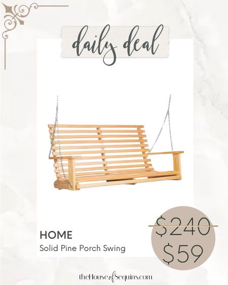 $180 OFF this wood porch swing! 