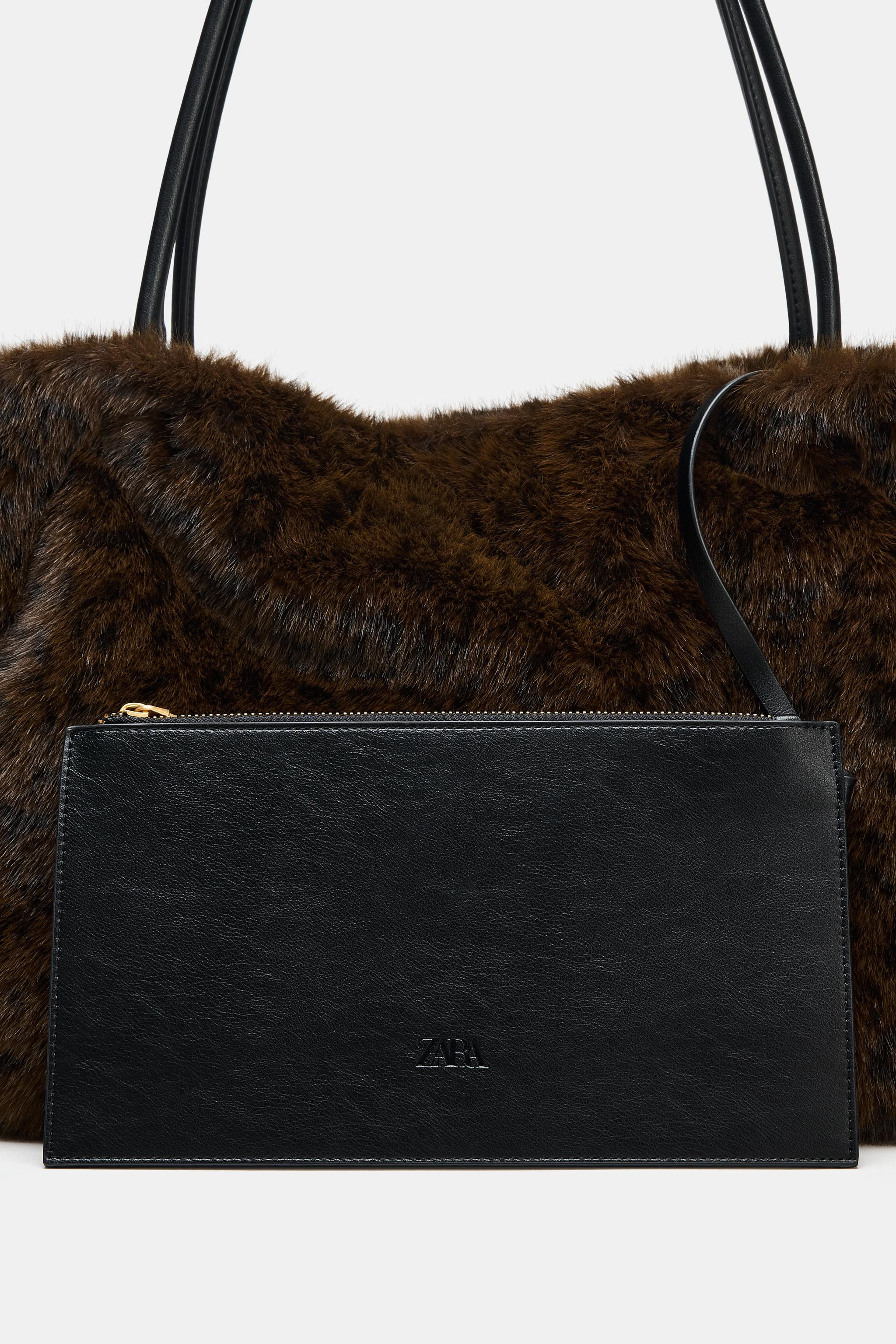 FAUX FUR SHOPPER BAG | Zara US