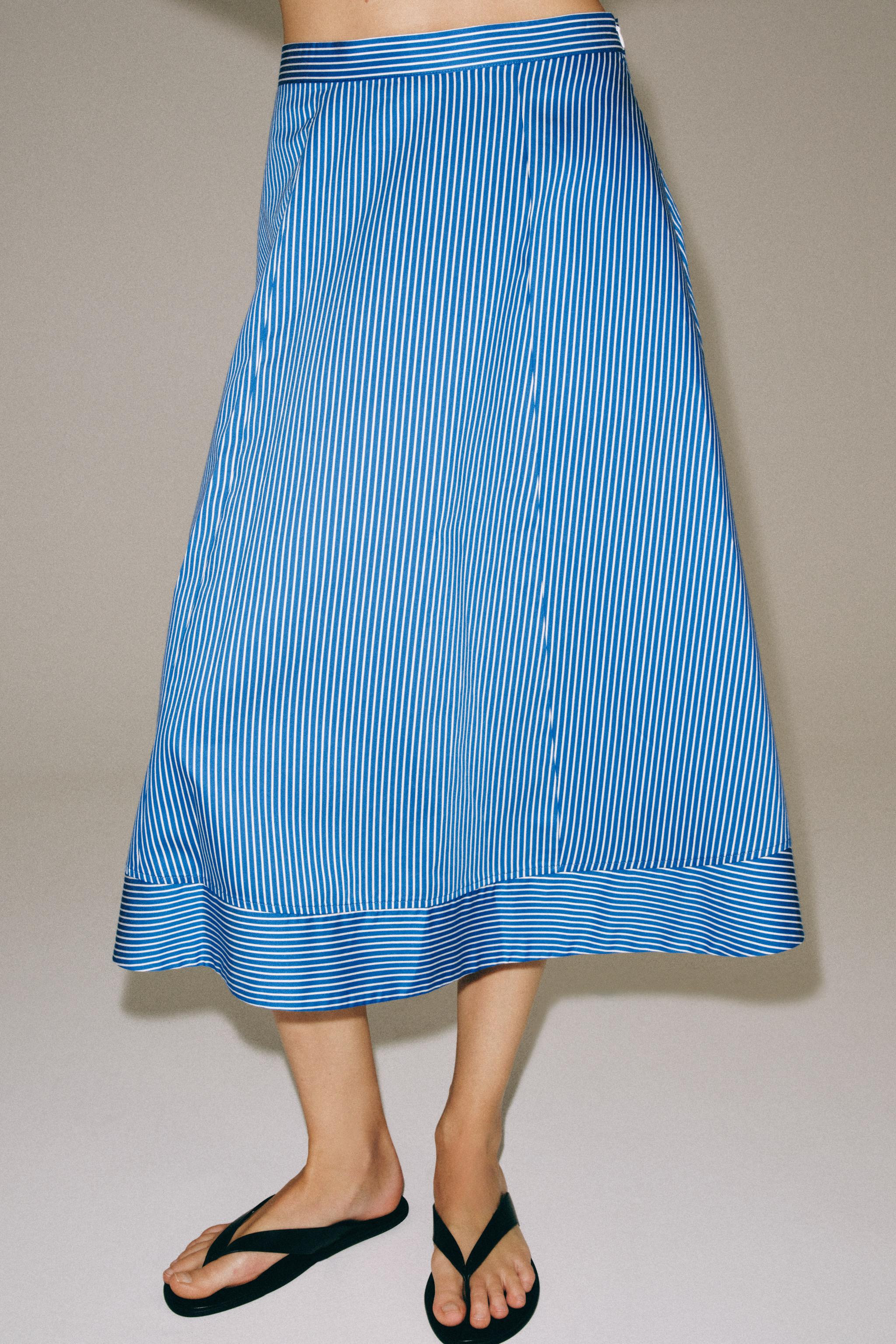 ZW COLLECTION STRIPED A-LINE SKIRT | Zara US