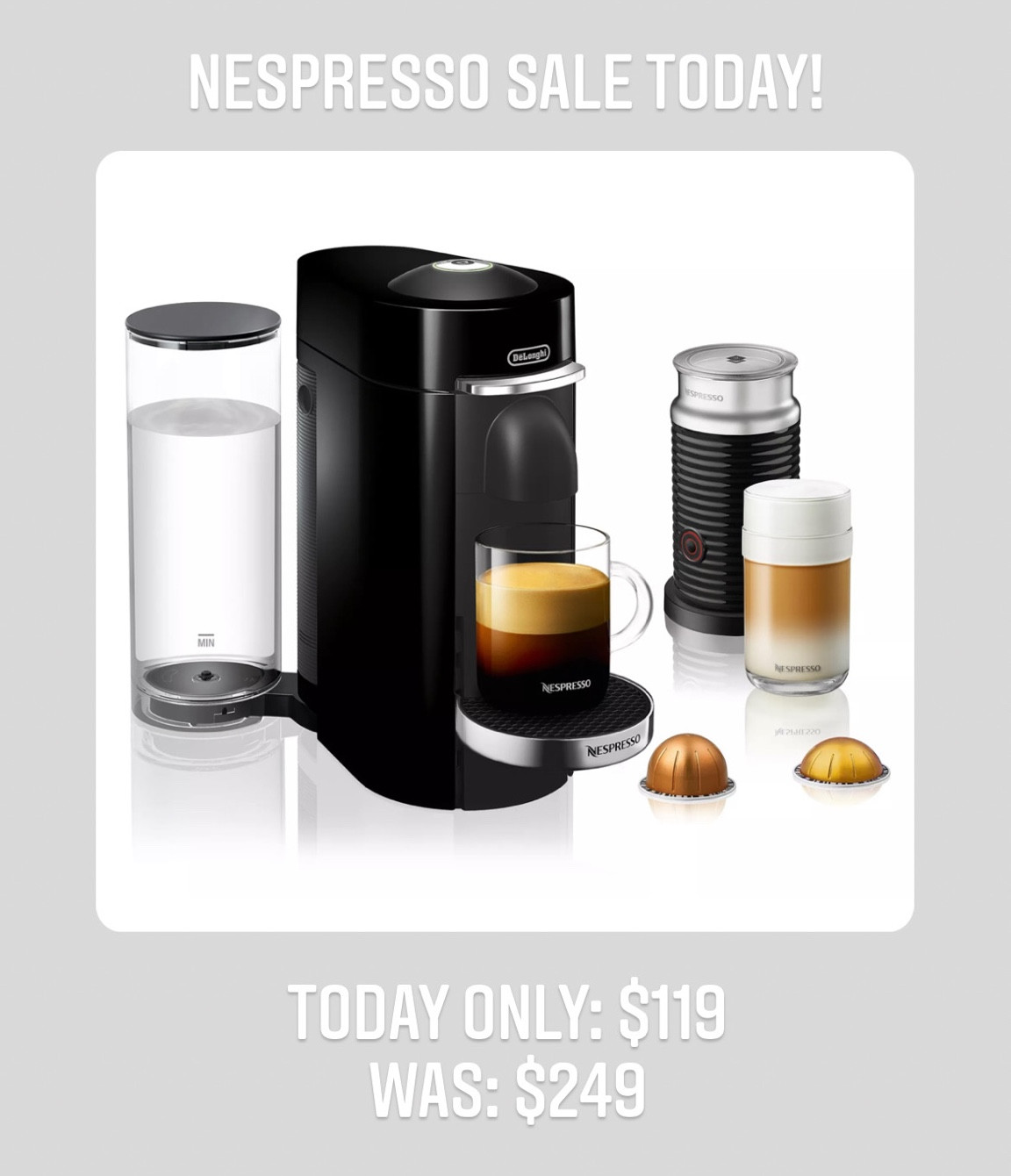 Today only nespresso deal! Vertuo Nespresso plus milk frother! 

#LTKCyberweek #LTKHoliday #LTKSeasonal