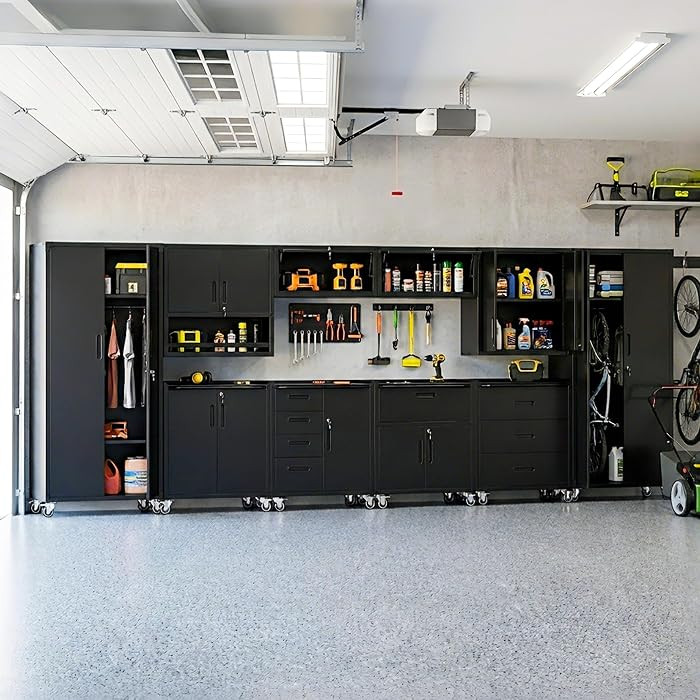 10-Piece Heavy Duty Steel Garage Cabinet System | All-in-One Modular Garage Cabinet Set for Ultim... | Amazon (US)