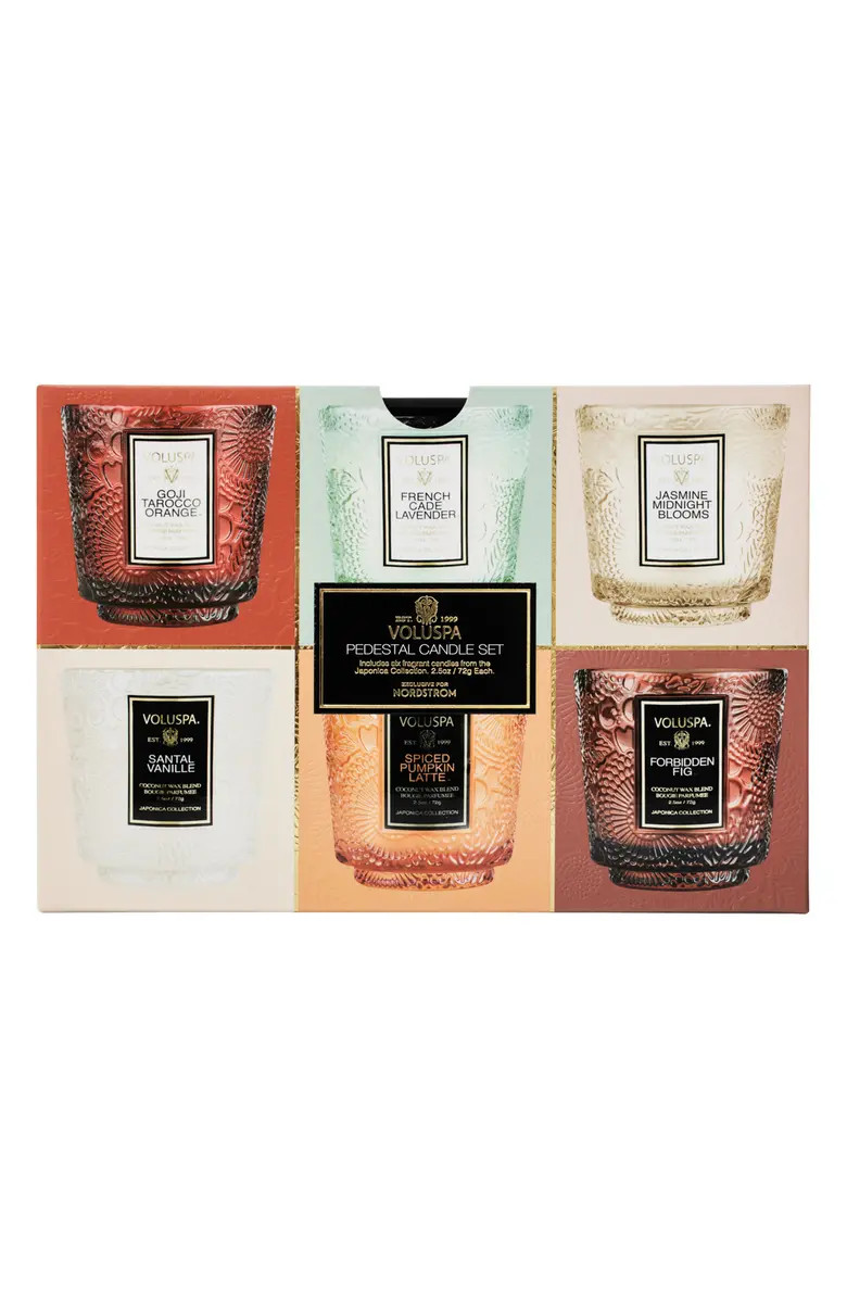 Japonica Set of 6 Petite Pedestal Candles | Nordstrom