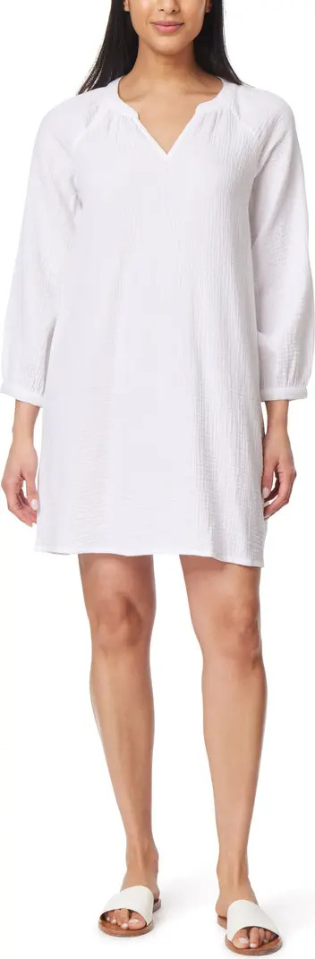 Harlow Long Sleeve Cotton Gauze Minidress | Nordstrom