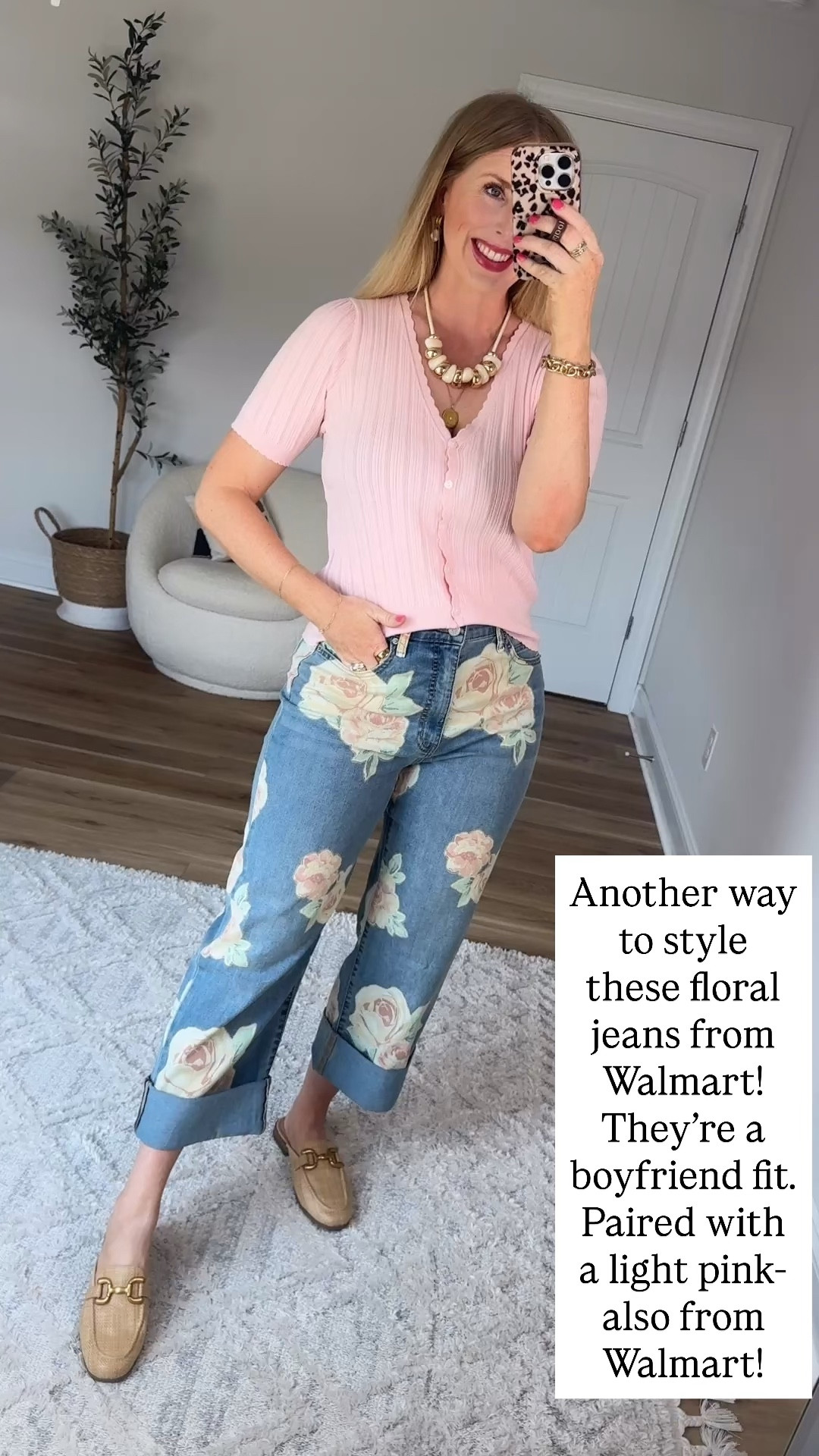 Walmart try on, floral jeans, Walmart style

#LTKmomlife #LTKootd