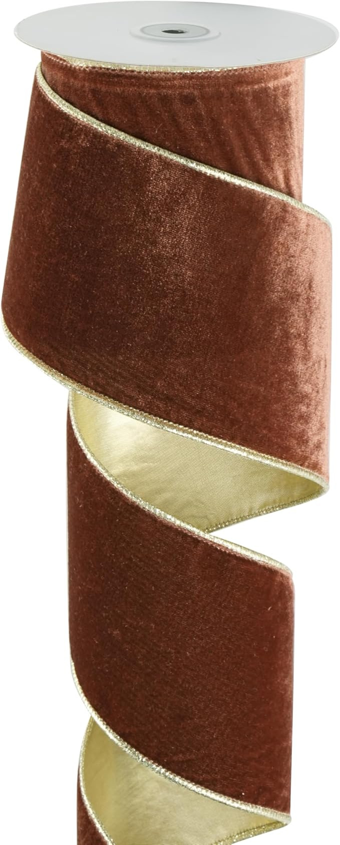 Brown Wired Ribbon 4 Inch x 10 Yards With Gold Backside for Christmas Tree Decorations, Wide Dark... | Amazon (US)