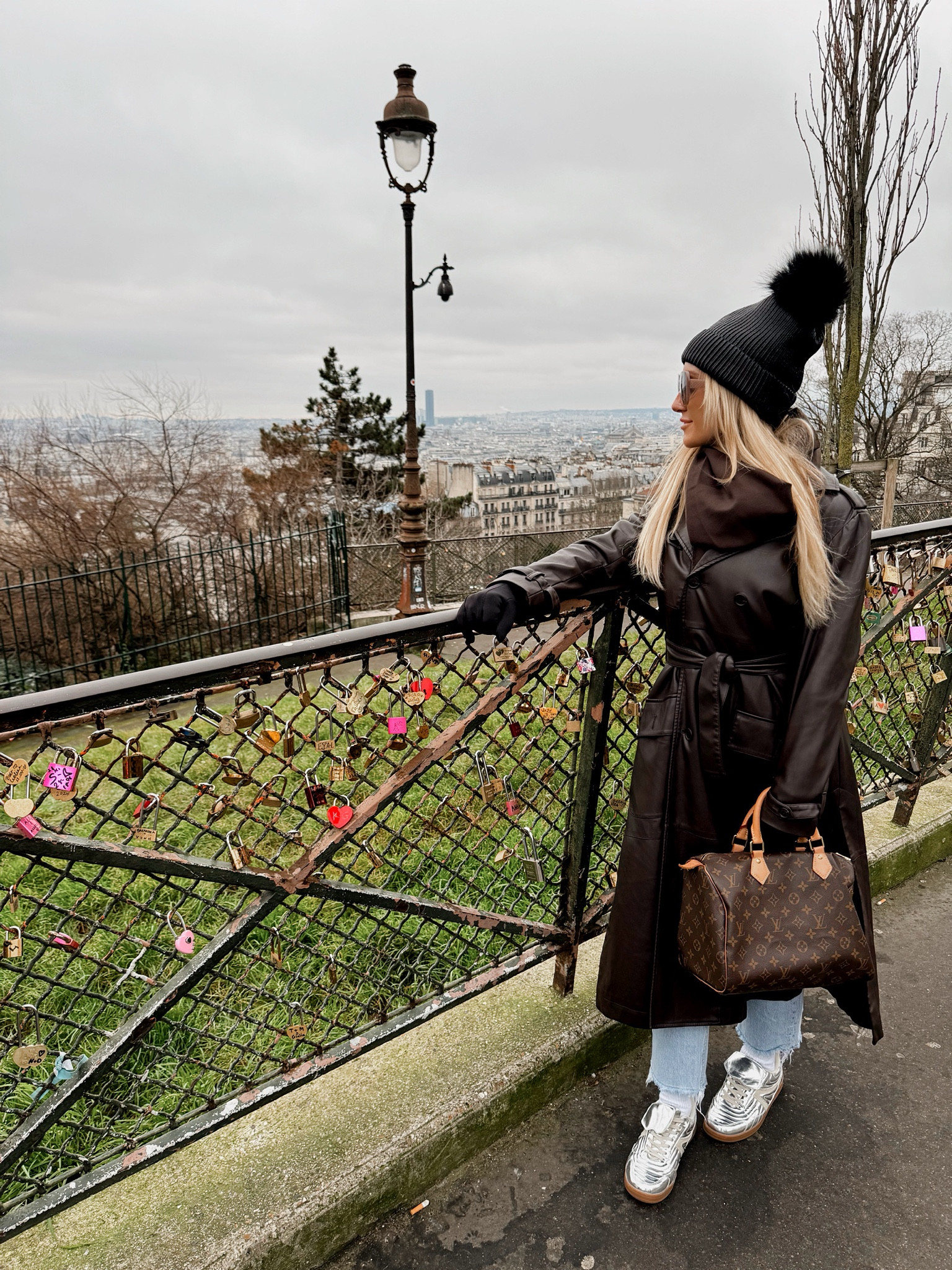 Walking around Paris outfits
Long brown leather trench, brown bodysuit, highwaist jeans, silver sneakers, Louis Vuitton speedy, and a black metallic Pom Pom beanie was the perfect look to walk around artsy Montmartre

Best shoes for walking around citiess
Travel outfits
Paris outfits
Casual Paris style
Winter Paris style

#LTKTravel #LTKSeasonal #LTKShoeCrush