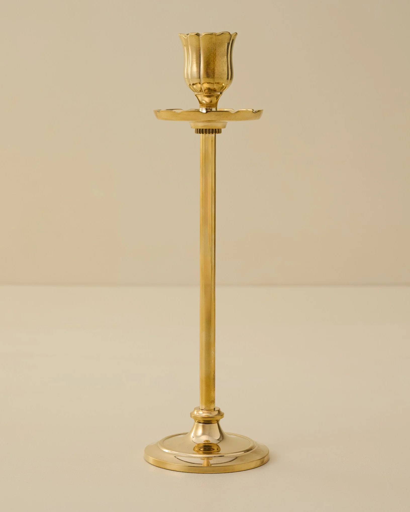 Solid Brass Floral Taper Holder | Magnolia