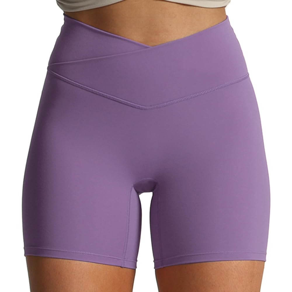 Aoxjox Trinity Workout Biker Shorts for Women Cross-Waist Crossover High Waisted Tummy Control At... | Amazon (US)