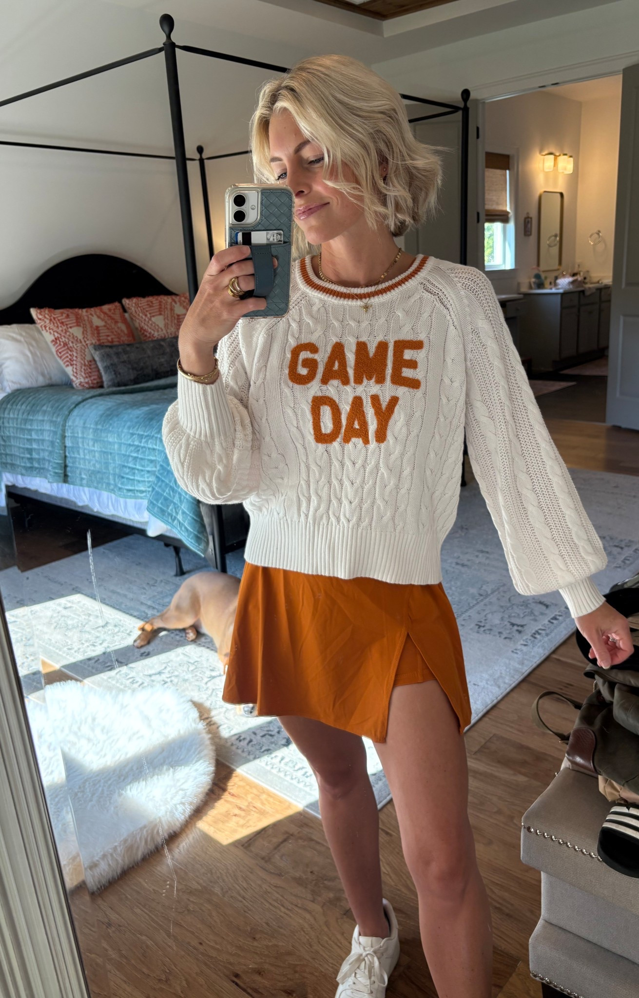 Texas game day collection at Target. Wearing XS in dress and XXS in sweater. I’m petite 5’1” for reference. #target #targetgameday #texasgameday #burntorange

#LTKFindsUnder50 #LTKPetite