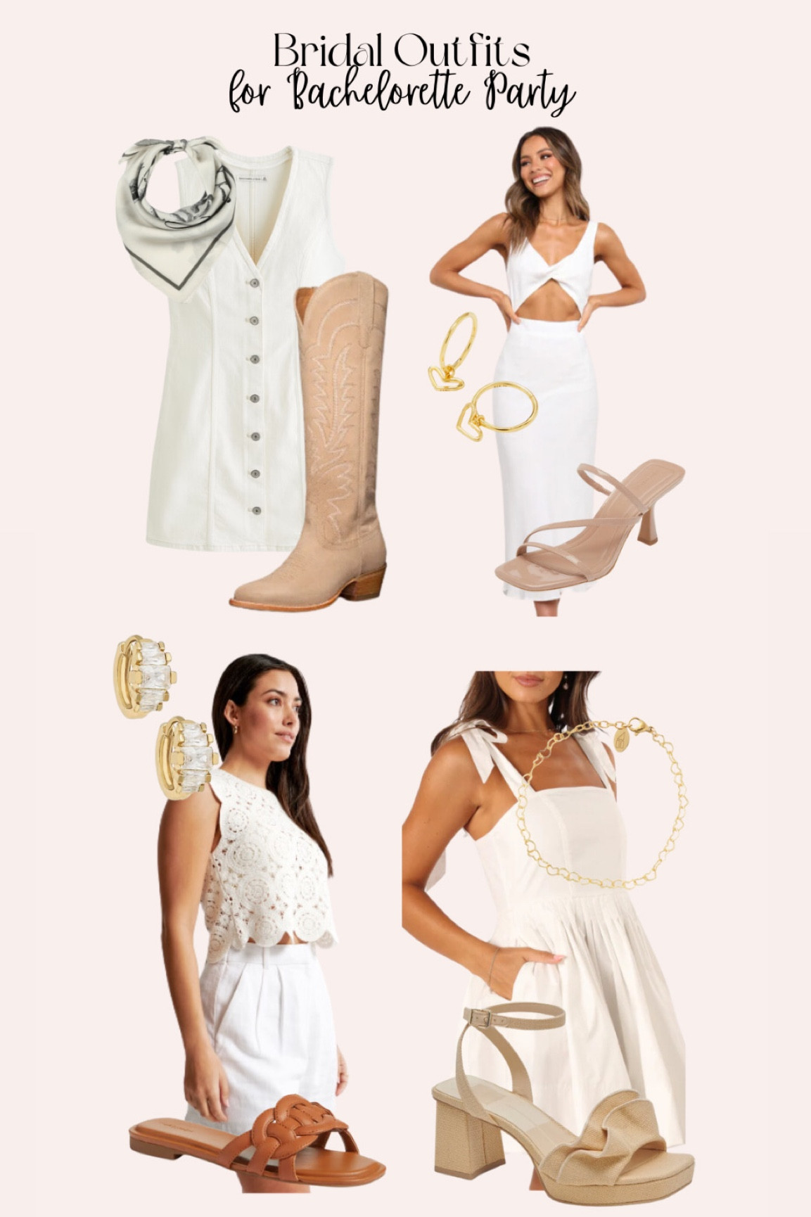 Bachelorette party outfits. 
western bachelorette. casual bachelorette outfit. winery outfit. summer dress. western outfit. midi dress. white dress  

#LTKfindsunder100 #LTKSpringSale #LTKwedding