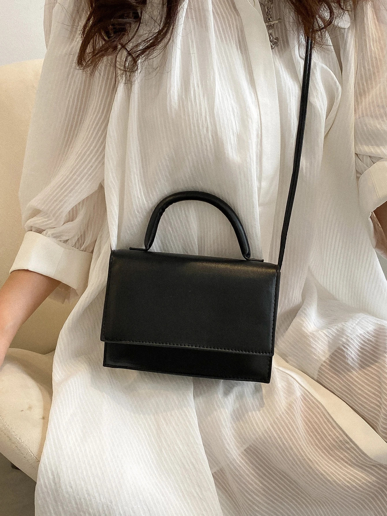 Lightweight,Business Casual Mini Minimalist Square Satchel Bag For Teen Girls Women College Stude... | SHEIN