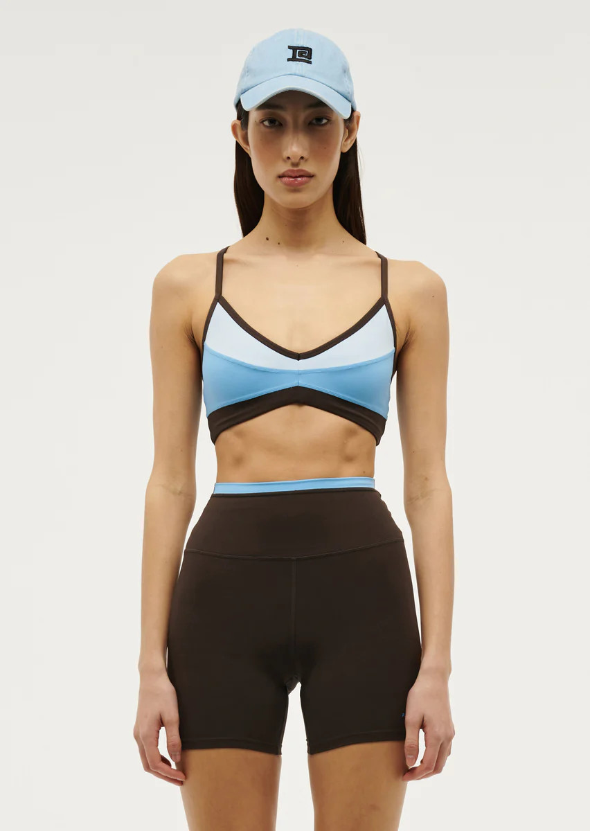 Overland 2 Sports Bra | Bright Blue / Coffee | P.E Nation | P.E Nation AU