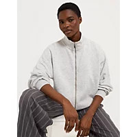 Grey Funnel Neck Zip Through Sweatshirt | George
