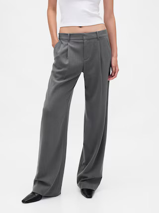 365 Low Rise Brushed Twill Pleated Trousers | Gap (US)