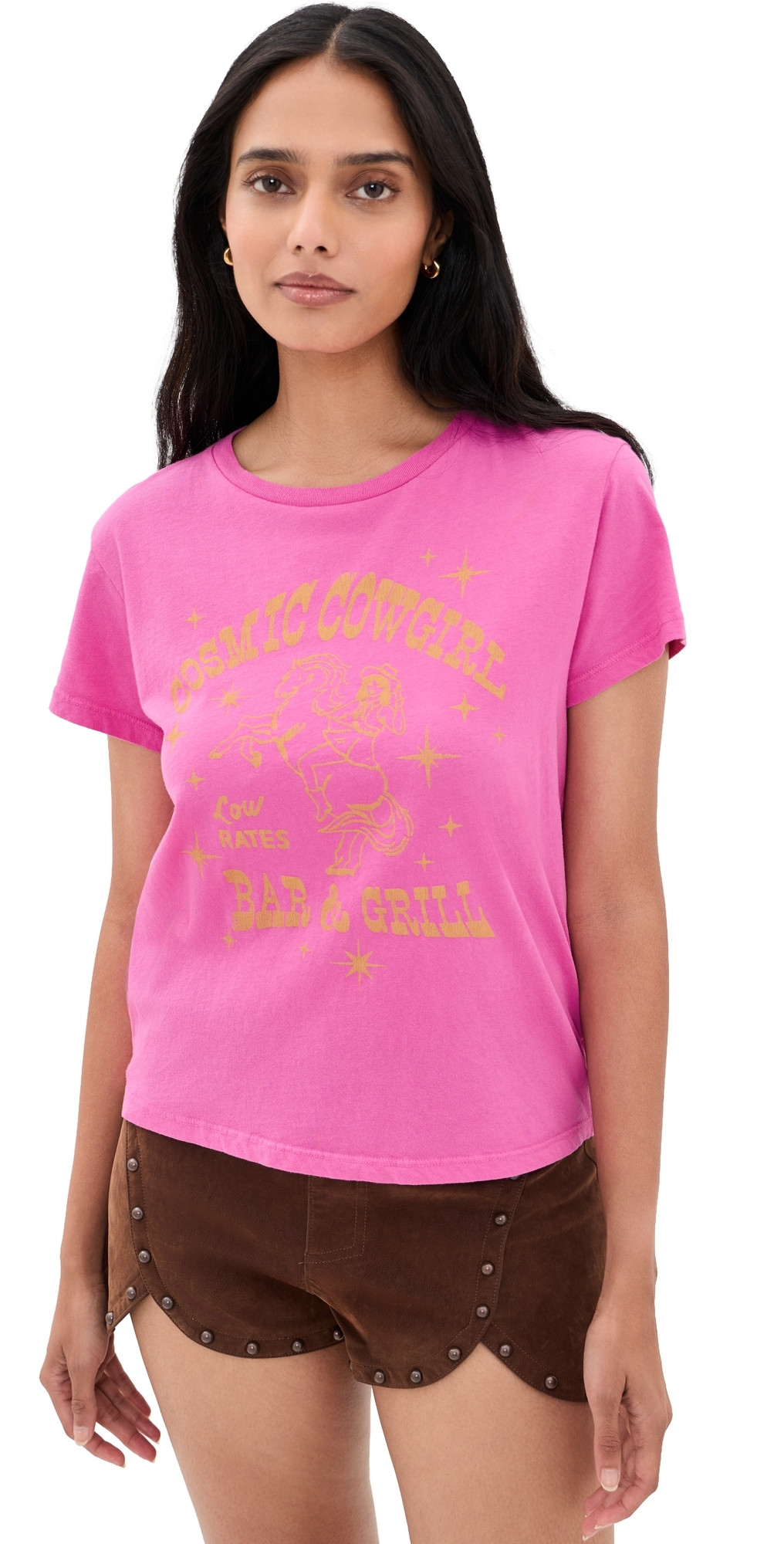 MOTHER The Lil Goodie Goodie Tee Cosmic Cowgirl Bar And Grill L | Shopbop