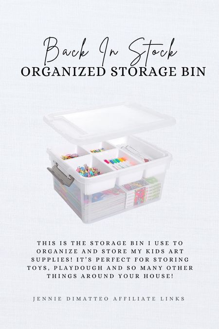 This is my favorite storage bin I’ve purchased! It’s great for storing my kids art supplies, play dough, and many other things!! 
Storage Bin. Storage Organizer. Storage. Easy Storage. 

#LTKfamily #LTKkids #LTKhome