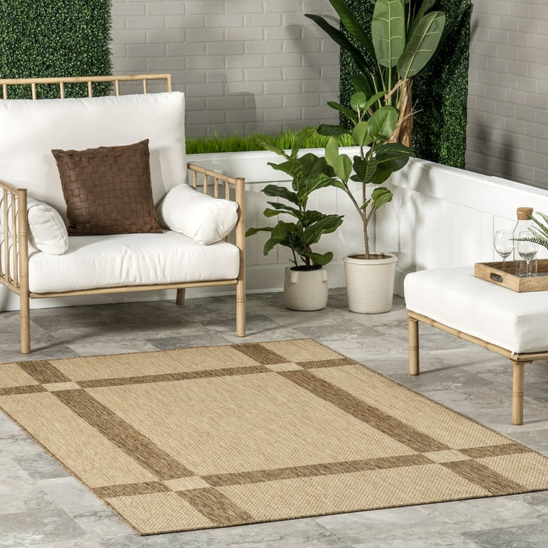nuLOOM Natasha Casual Stripes Indoor/Outdoor Area Rug, 8' x 10', Beige | Walmart (US)