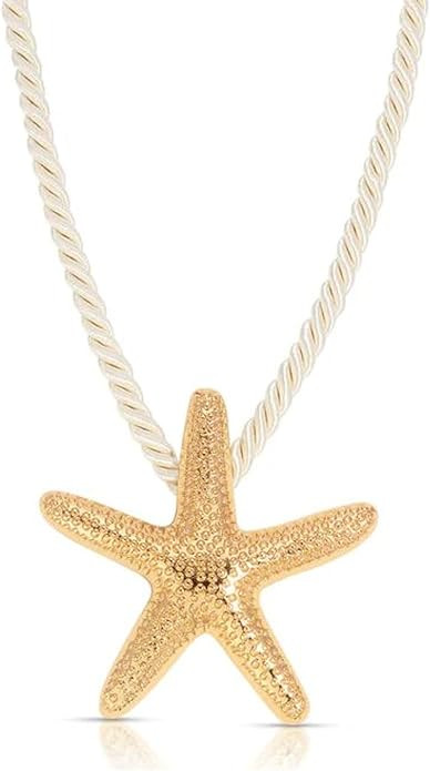 Ettika Women Necklaces. Silk Cord Necklace. Starfish Statement Pendant Necklace. 18K Gold Plated ... | Amazon (US)
