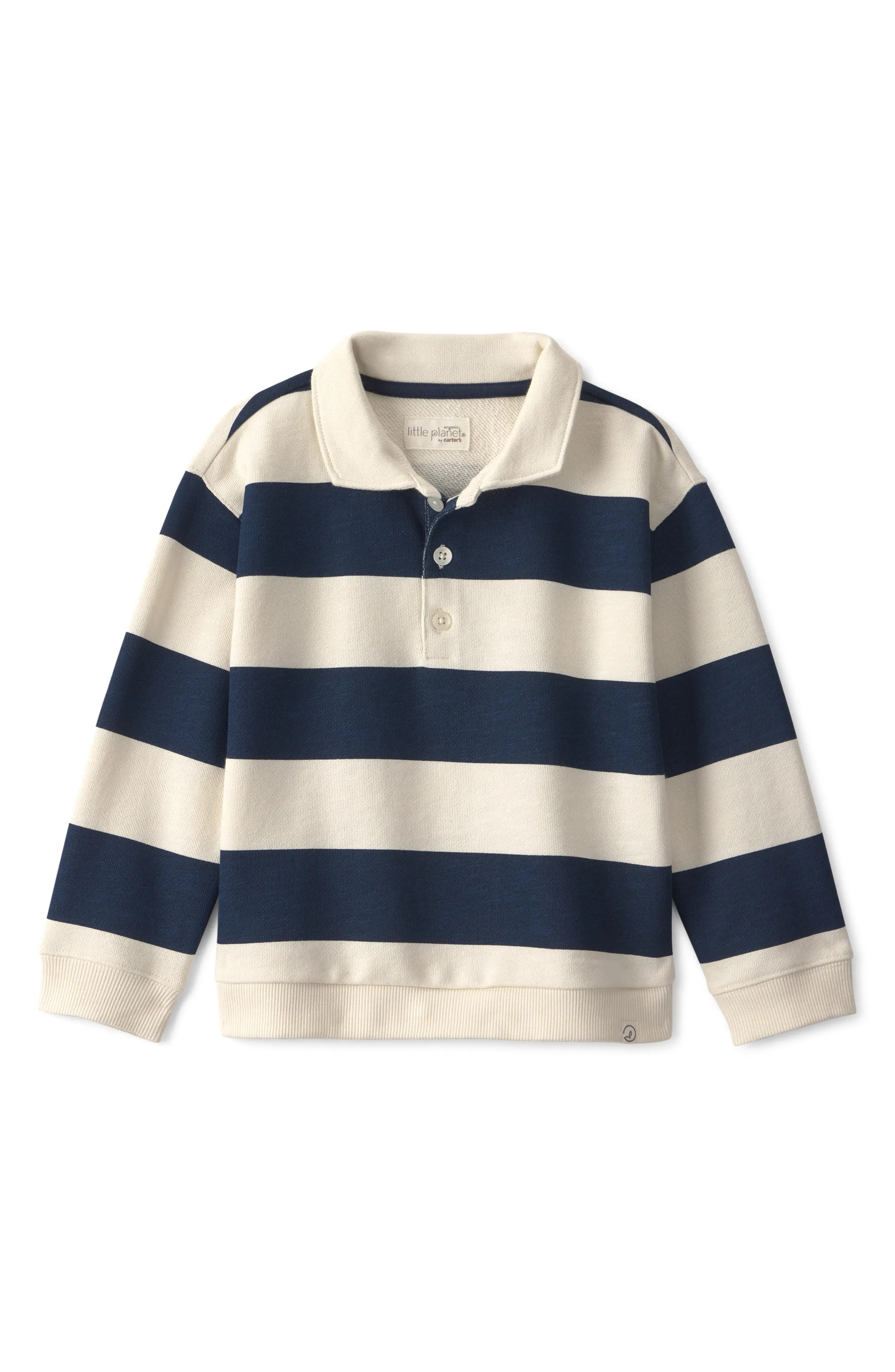 Little Planet Kids' Stripe Organic Cotton Polo Sweatshirt (Men) | Nordstrom | Nordstrom