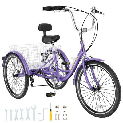 Docerd Adult Tricycles 3 Wheel 7 Speed Trikes, 24 inch Adult Trikes 3 Wheeled Bike with Basket for Seniors, Women, Men | Target