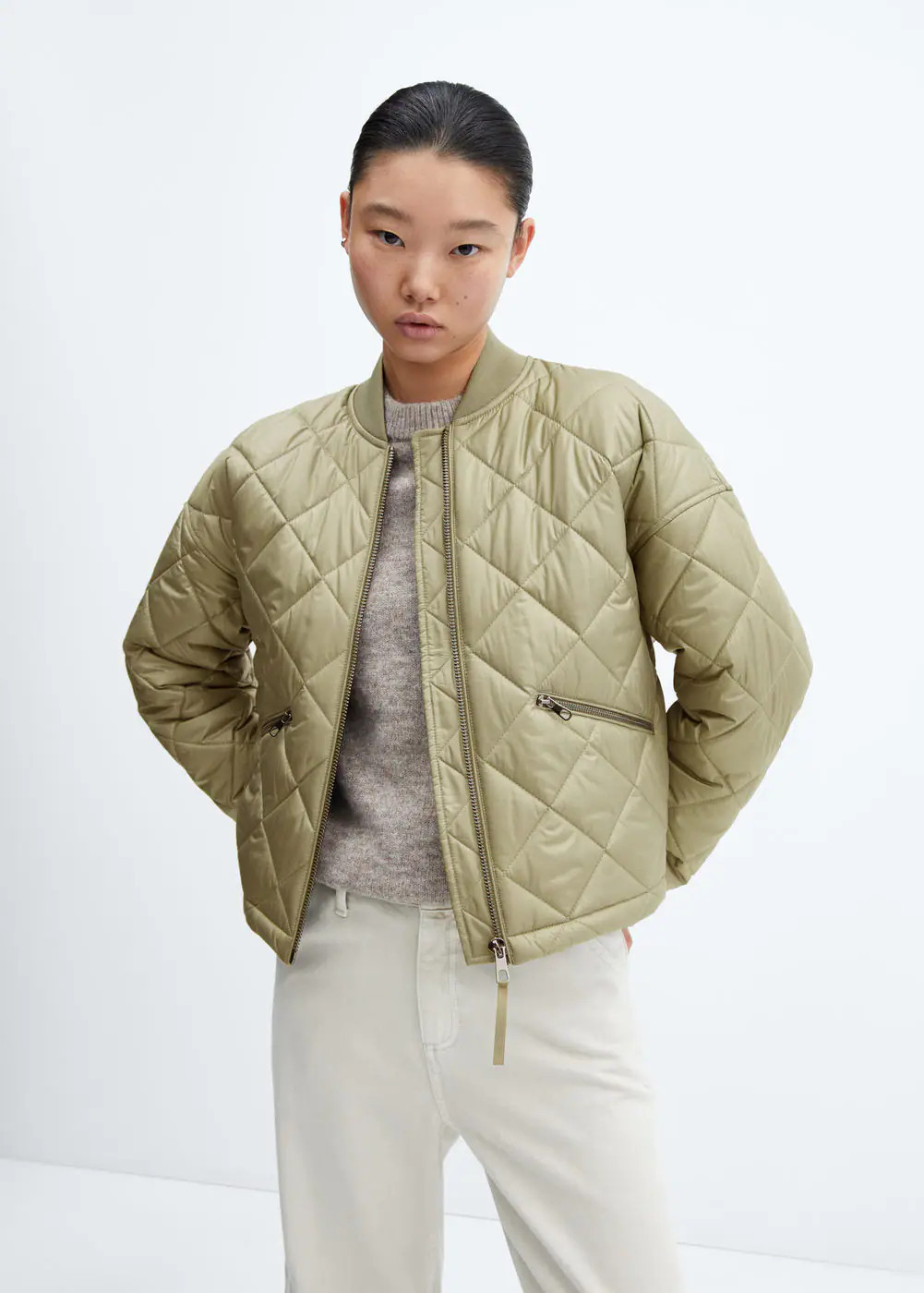 Quilted waterproof bomber jacket -  Women | Mango USA | MANGO (US)