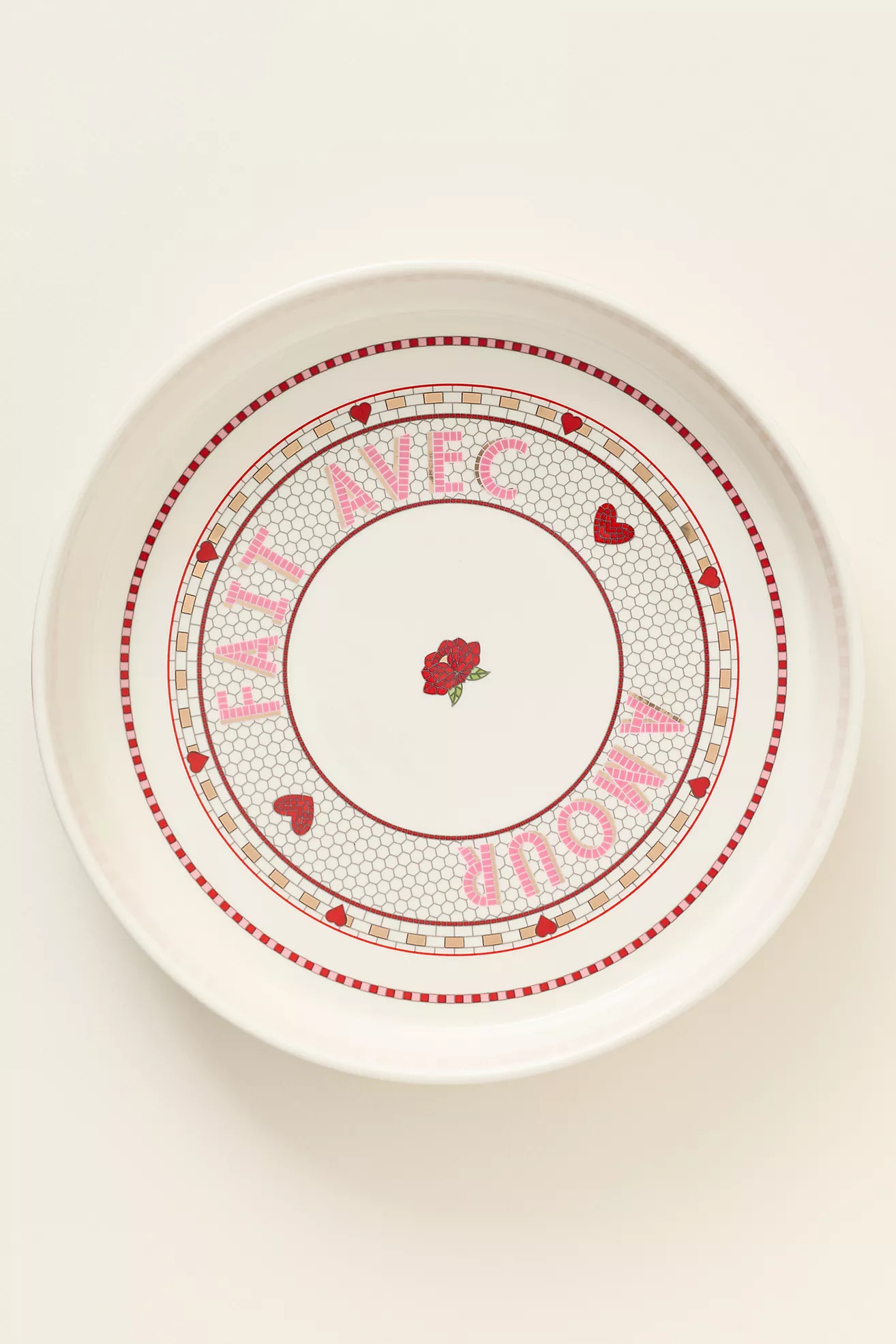 The Bistro Tile Stoneware Pie Dish: Valentine's Edition | Anthropologie (US)