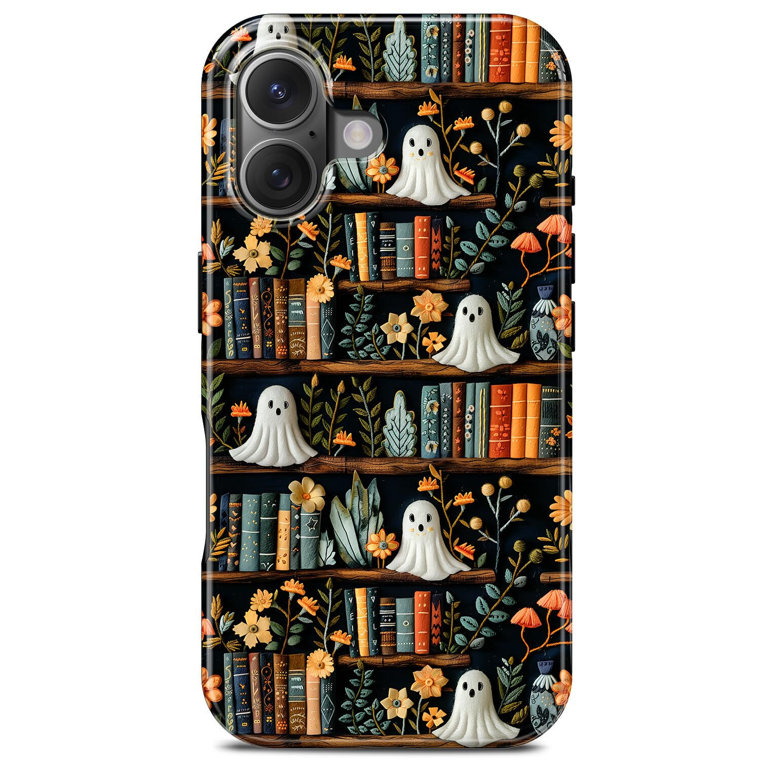 Cute Book Halloween Spooky Ghost Phone Case for iPhone 16, Compatible with Magsafe, Trendy Vintag... | Amazon (US)
