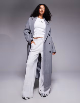 Weekend Collective maxi coat in grey wool look | ASOS (Global)