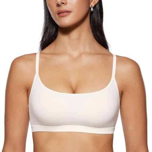 INLYRIC Women's Inbarely Bralettes Cami Bras No Underwire Wireless Seamless Unlined Comfort Sports Bra Coconut White Small | Amazon (US)