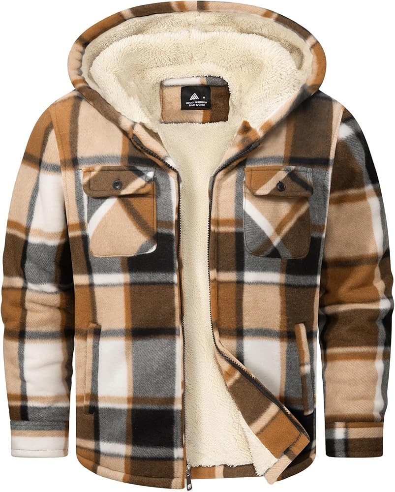 Boys Fleece Jacket with Hood Unisex Child Sherpa Lined Zip Up Warm Coat Hooded Sweatshirt Outerwe... | Amazon (US)