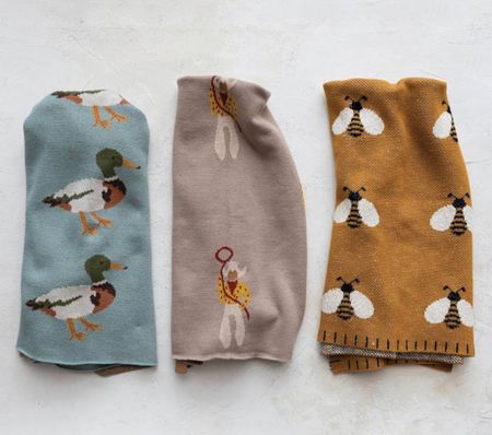 Grandmillennial knitted needlepoint baby blanket with ducks 

#LTKhome #LTKfindsunder50