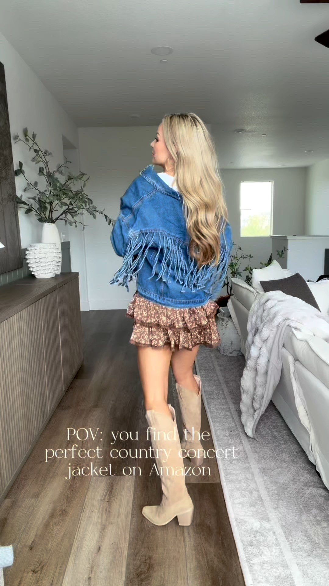 Perfect fringe denim jacket for your country concerts!!
