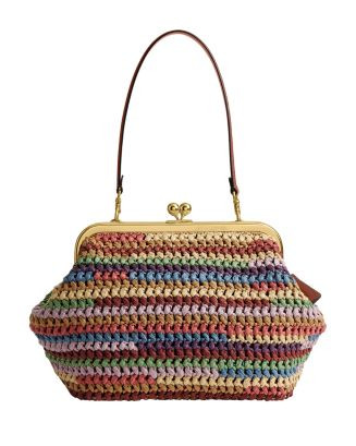 Kisslock 27 Frame Shoulder Raffia Bag in Multi | Bloomingdale's (US)