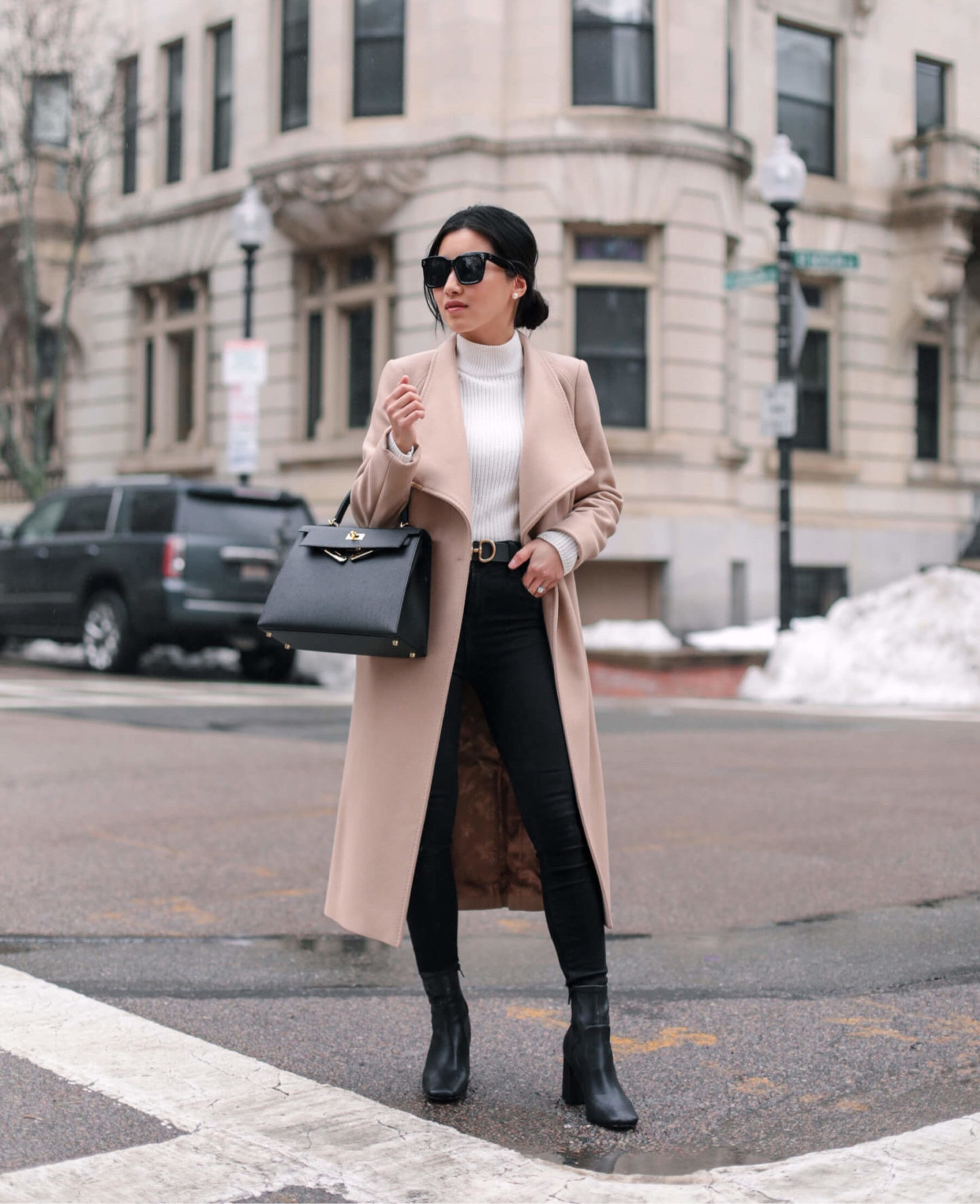 30% off this timeless, beautifully tailored Ted baker coat! Code TED30 ending soon. Wearing their Ted 0 which fits nice and slim, though I have the sleeves folded under a bit. Note on petites this will be a midi length long coat. The weight is light to medium weight wool with a full lining and makes a great luxury gift 

The WHbM jeans are an awesome updated slim straight version of my jeans here. Wearing the express boots in size 5. 

#LTKsalealert #LTKHoliday #LTKSeasonal