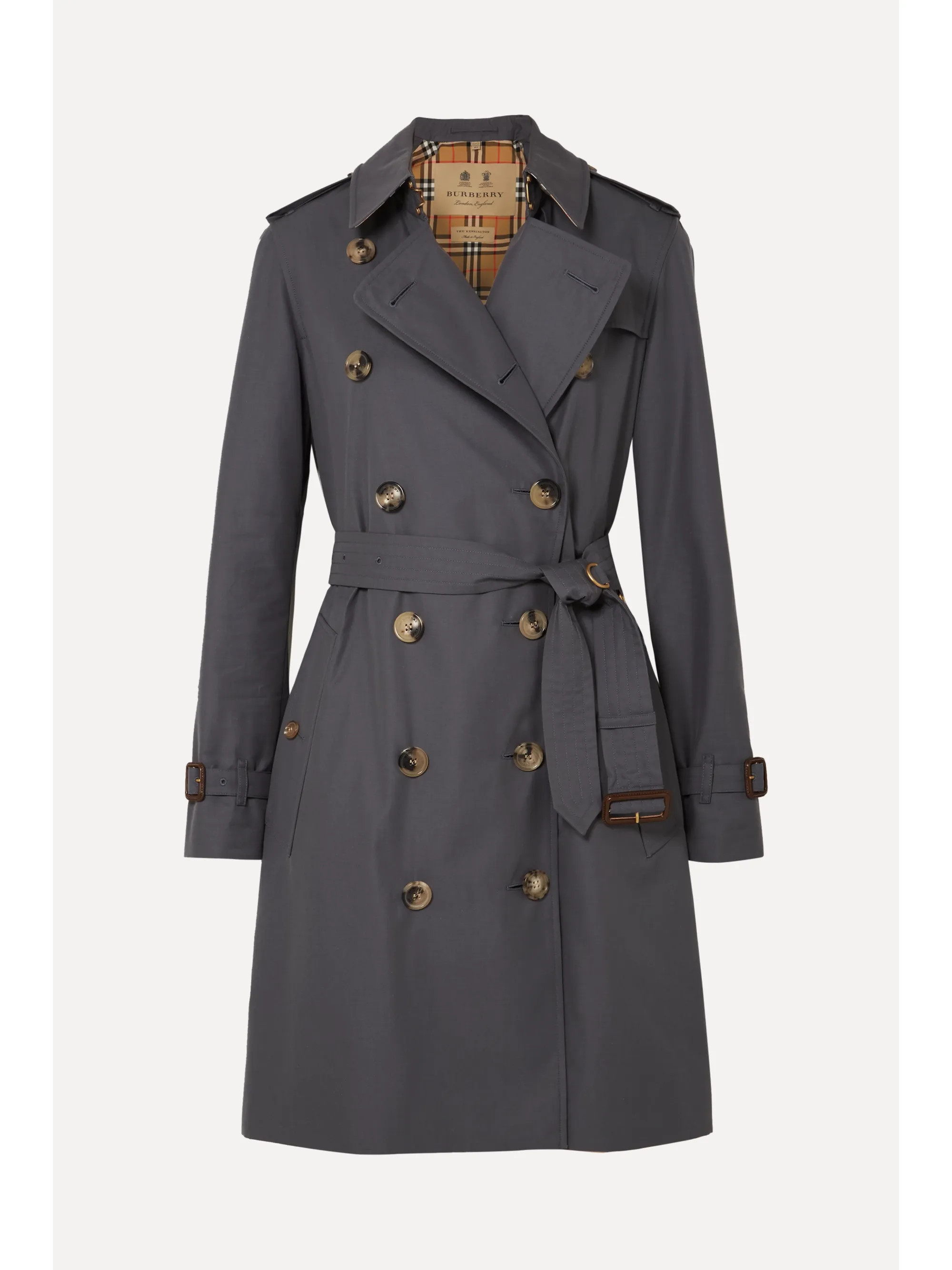 Gray The Kensington cotton-gabardine trench coat | Burberry | NET-A-PORTER | NET-A-PORTER (US)