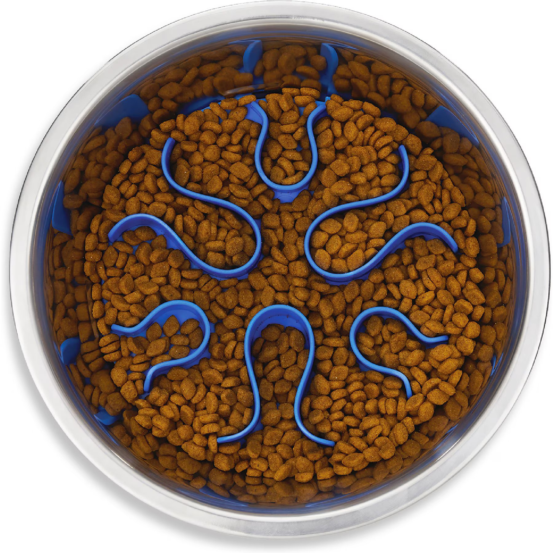 Outward Hound Stainless Steel Fun Slow Feeder Dog Bowl, 2 cup, Silver | Chewy