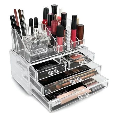 Sorbus Acrylic Cosmetic and Makeup Storage Case Display - Great for Lipsticks, Eye Liners, Nail Poli | Walmart (US)