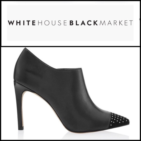 White House Black Market Stud Toe Blk Booties 6.5 | Poshmark