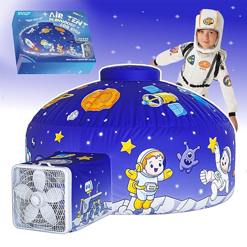Skywin Air Tent for Kids (77” x 50”) Builds in 30 Sec, Toddler Tents Indoor for Imaginative Play, Spacious Kids Forts Indoor Playhouse for Boys & Girls Ages 3-14 (Fan Not Incl) (Space Cadet) | Amazon (US)