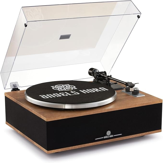 ANGELS HORN Vinyl Record Player, Bluetooth Turntable with Built in Speakers Phono Preamp, High Fi... | Amazon (US)