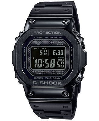 G-Shock Men's Solar Digital Black Stainless Steel Bracelet Watch 43.2mm & Reviews - Macy's | Macys (US)