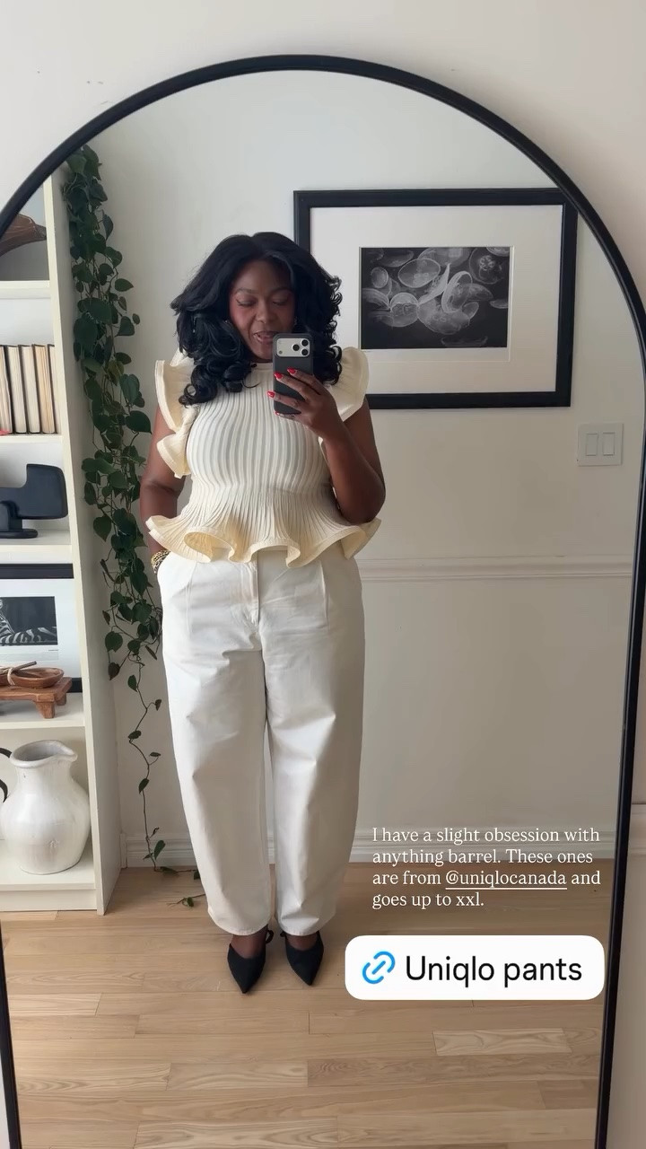 I have a slight obsession with anything barrel. These ones are from @uniqlocanada and goes up to xxl. I could not link them but linking similar ones

#LTKmidsize #LTKsummer #LTKplussize