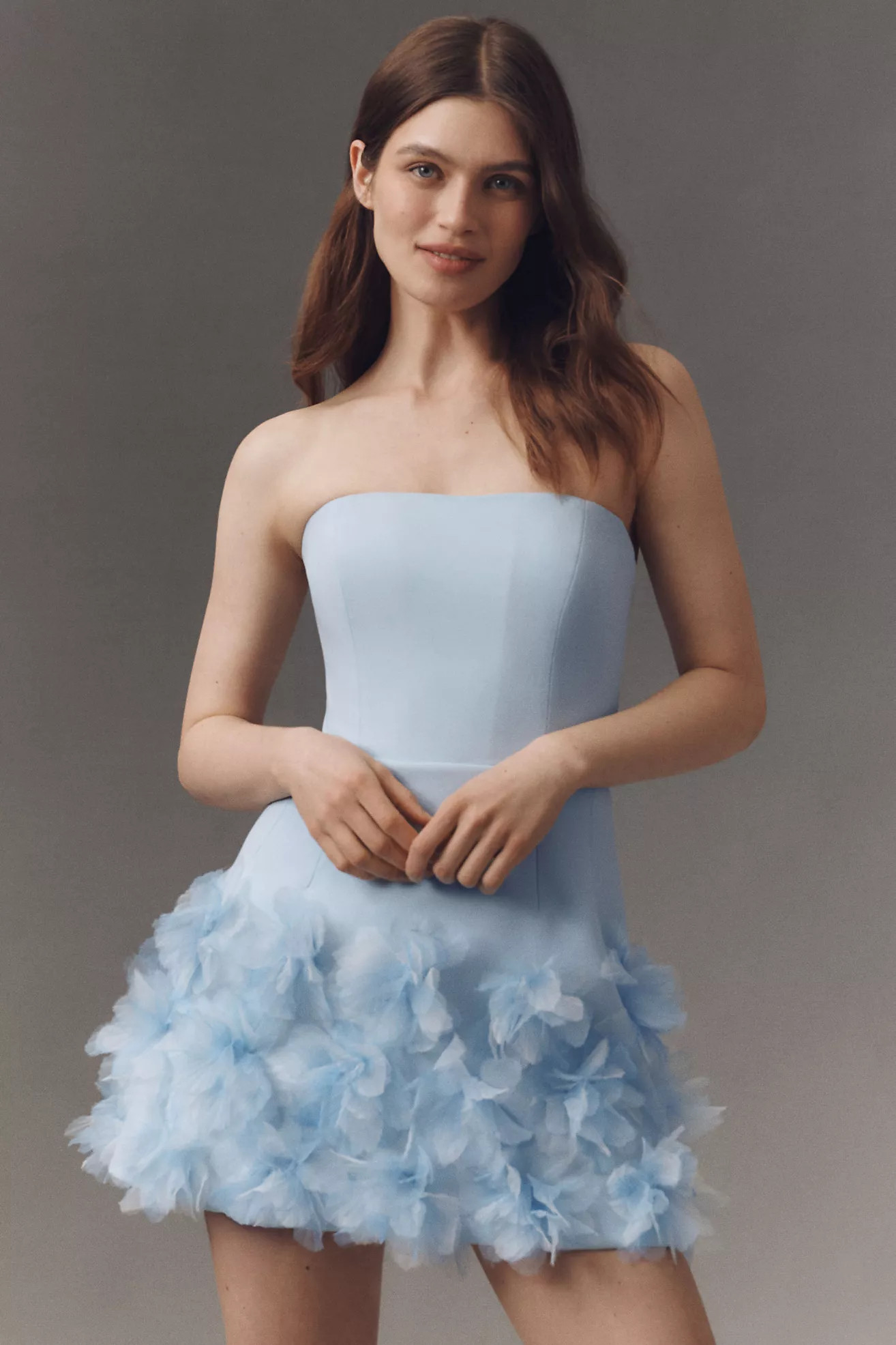 Helsi Holly Strapless 3D Floral Mini Dress | Anthropologie (US)