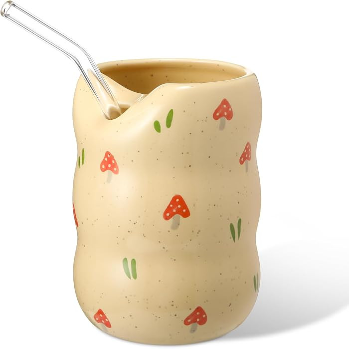 Thenshop Ceramic Coffee Mug with Sip Hole Espresso Cup 13.5oz Modern Coffee Cup Elegant Pottery M... | Amazon (US)