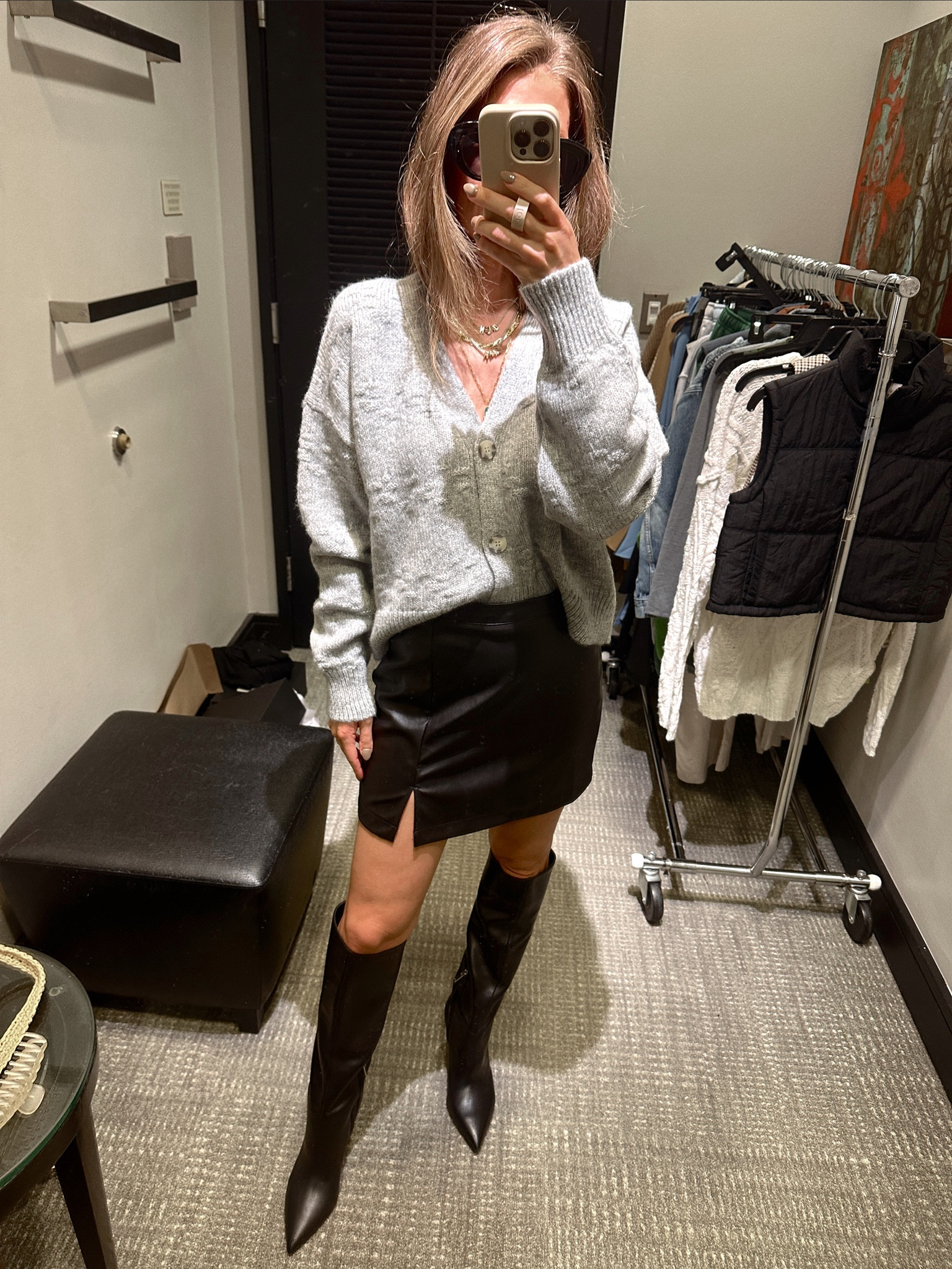 Small sweater
XS skirt 
TTS boots 

#LTKxNSale #LTKsalealert #LTKFind