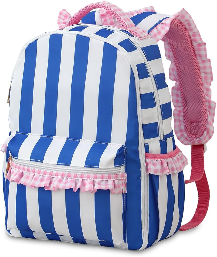 DYSHAYEN Kids Backpack for Girls, 15" Ruffled Backpack for School Kindergarten Bookbag 5-8, Fully... | Amazon (US)