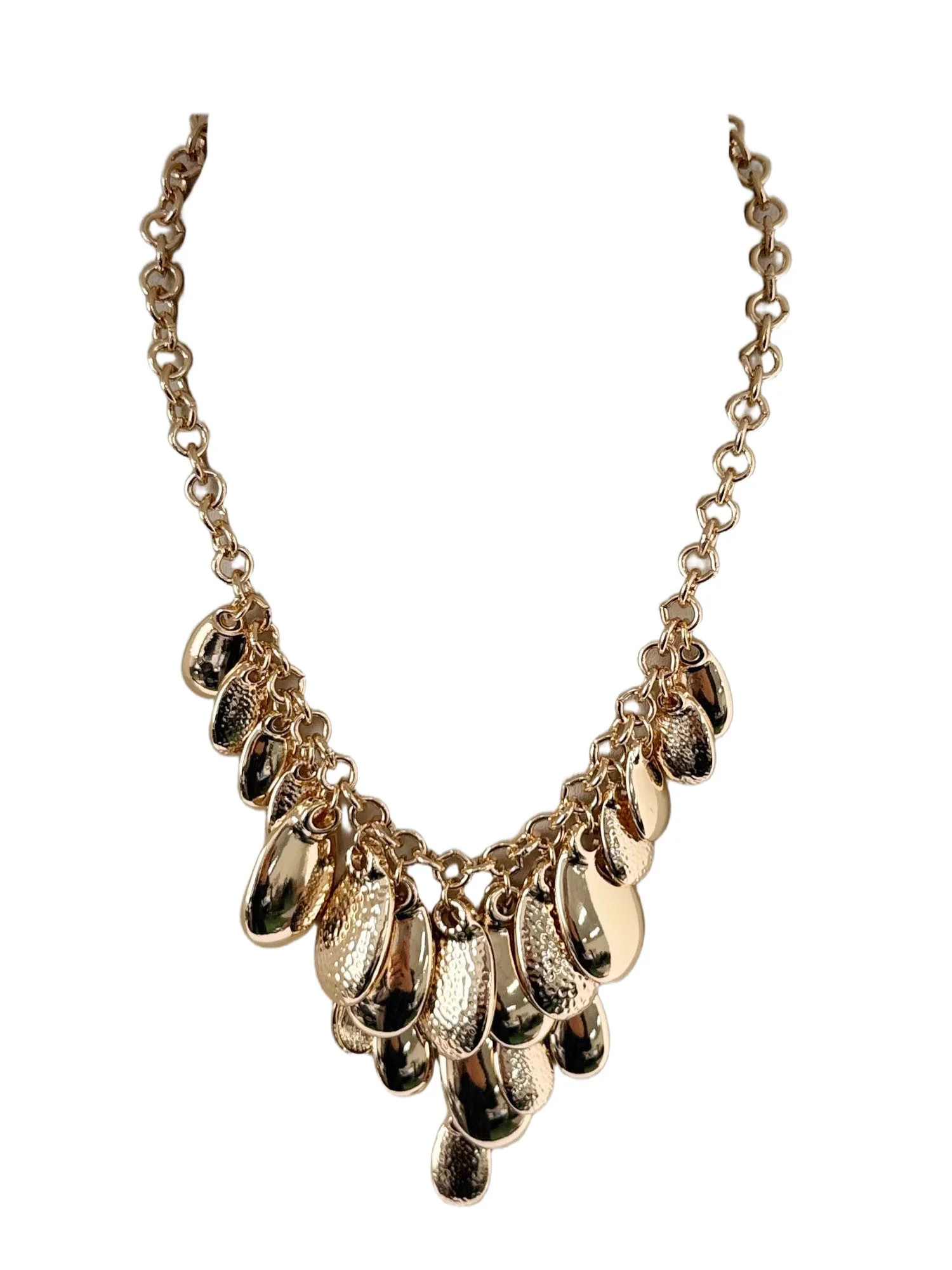 Time and Tru Textured Fringe Necklace Gold Plated for Female Adults and Teens - Walmart.com | Walmart (US)