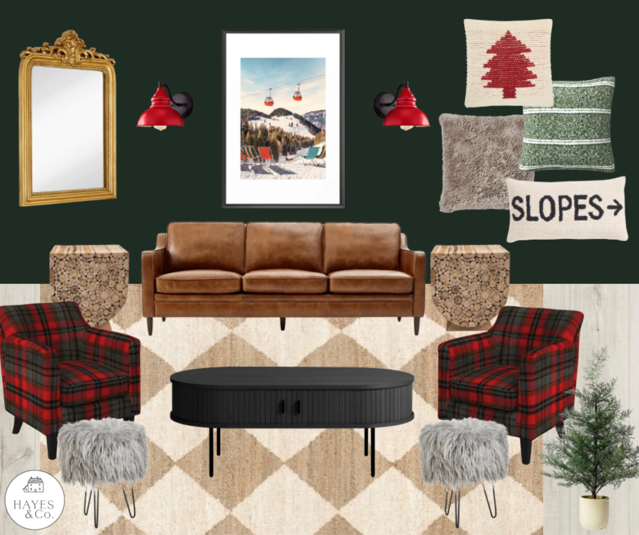 Funky modern cabin Christmas living room inspiration!  While this is a “Christmas look” in the right house and right location it would really fit in any time of year.  


#LTKHoliday #LTKunder100 #LTKhome